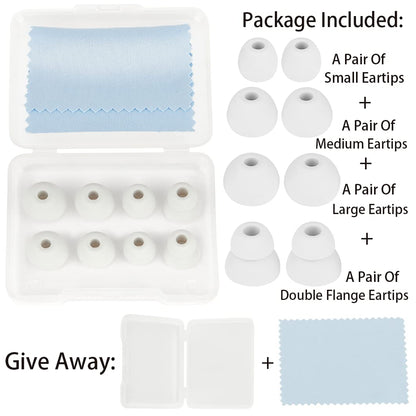 Earbud Tips Replacement Earbud Tips Earbud Replacement Tips Headphones Replacement Ear Pads Ear Tips for Earbuds Compatible with Powerbeats Pro Beats Wireless Earphone Headphones 4 Pairs (Light Grey)