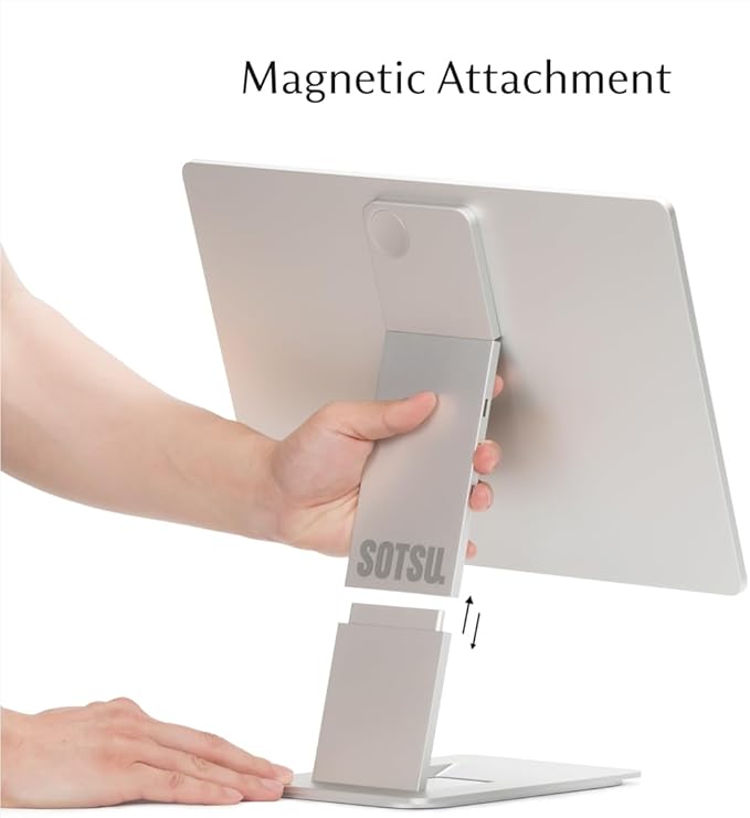 SOTSU FlipAction Elite 16" | 4K Portable Monitor | 3840 x 2400 (UHD+) | 60 Hz | 100% DCI-P3 | 450 Nits | Pivot Rotate | Full Metal CNC | Perfect Match for Mac and Windows (Silver)