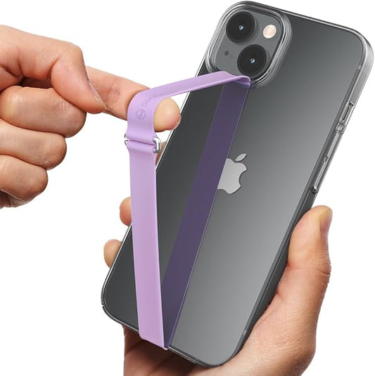 Sinjimoru C-Shaped Clip Finger Phone Grip, Silicone Strap, Lavender 200