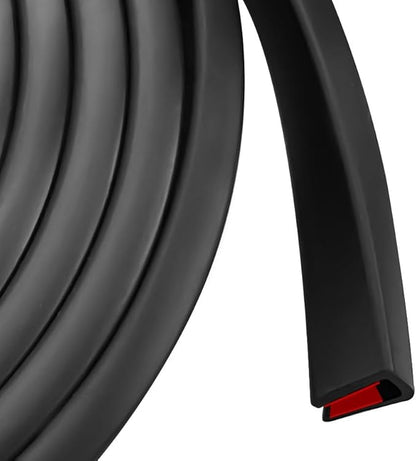 Rubber Edge Trim, Self Adhesive U Channel Edge Trim, U Shaped Trim for Plywood, Glasses, Mirror, Flexiglass, Sharp Edge Parts, Fit for 5/16", Length 20Ft, Black Color, Peel and Stick Plastic Trims
