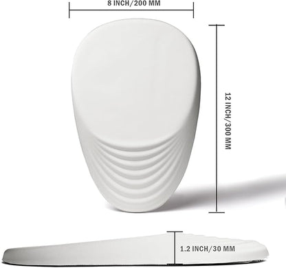 Ergonomic Mouse Pad Wrist Support, White Mouse Pad with Wrist Rest, Entire Memory Foam & Non-Slip PU Base MousePads with Massage Design for Pain Relief, Desk, Office, 12" x 8" x 1.2" Inch