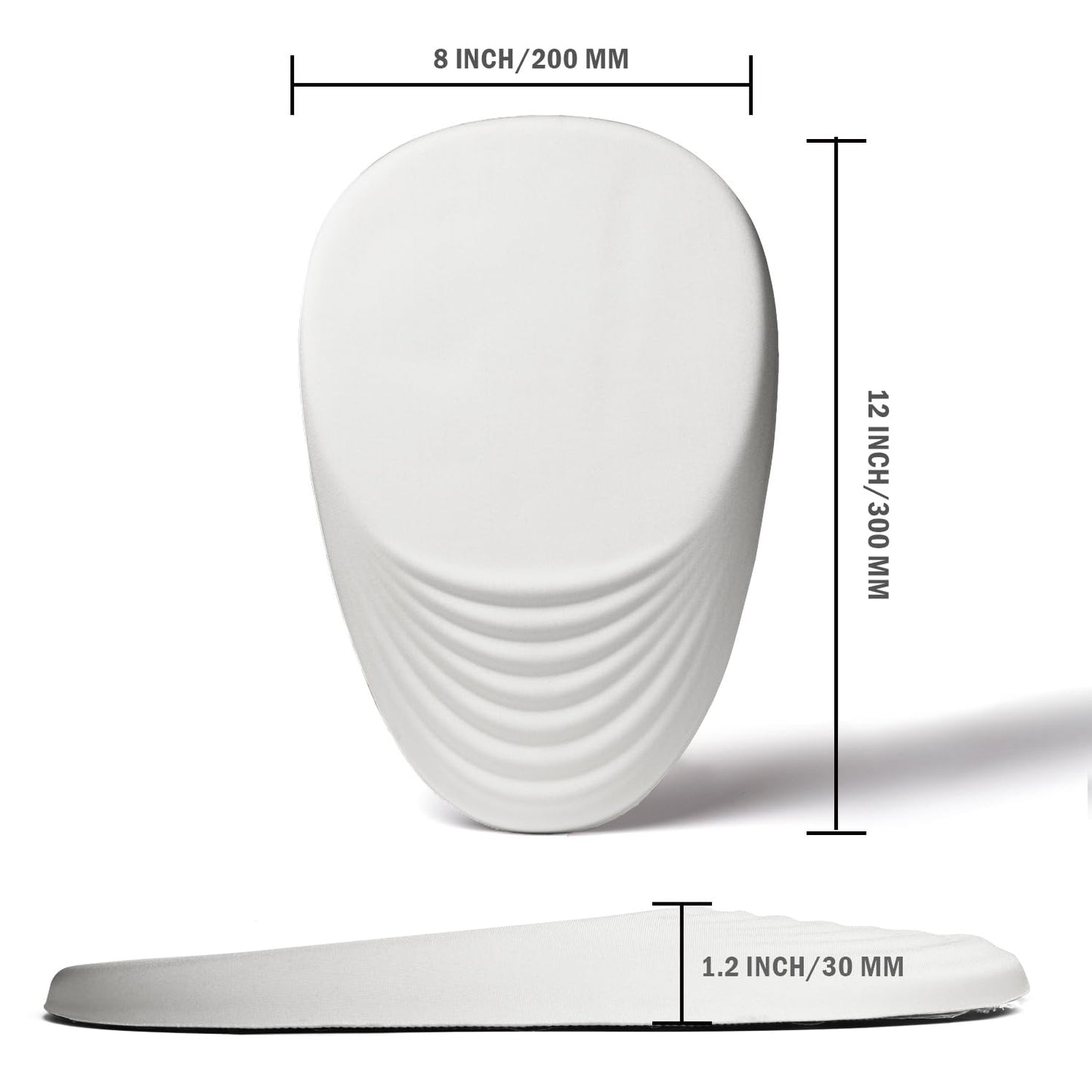 Armanza Ergonomic Mouse Pad Wrist Support, White Mouse Pad with Wrist Rest, Entire Memory Foam & Non-Slip PU Base MousePads with Massage Design for Pain Relief, Desk, Office, 12" x 8" x 1.2" Inch