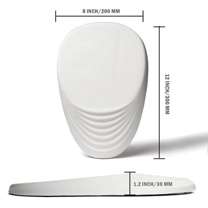 Armanza Ergonomic Mouse Pad Wrist Support, White Mouse Pad with Wrist Rest, Entire Memory Foam & Non-Slip PU Base MousePads with Massage Design for Pain Relief, Desk, Office, 12" x 8" x 1.2" Inch