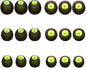 Earbuds Replacement Tips Silicone Earbud Tips Ear Gels Fit for Inner Hole from 3.8mm - 5.1mm Earphones 9 Pairs S/M/L Black-Green