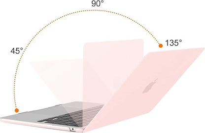 MOSISO Compatible with MacBook Air 13 inch Case 2025 2024 2023 2022 M4 A3240 M3 A3113 M2 A2681, Plastic Hard Shell&Keyboard Cover&Screen Film&Type C for MacBook Air 13.6 inch Case, Chalk Pink