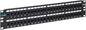 ICC CAT6 Feed-Through Patch Panel, 48 Port, 2U Rackmount, RJ45 Ethernet Patch Panel, No Punch Down, PoE++ and TAA Compliant, Black