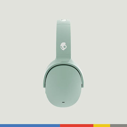 Skullcandy Hesh ANC Over-Ear Noise Cancelling Wireless Headphones with Charging Cable, 22 Hr Battery, Microphone, Works with iPhone Android and Bluetooth Devices - Preppy Sage