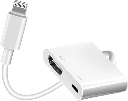 Apple MFi Certified Lightning to HDMI Digital AV Adapter 1080P HDMI Video Sync Screen Connector Cable with Charging Port Compatible with iPhone 14/13/12/11/ X/ 8/7/ iPad on HDTV/Projector/Monitor