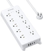 TROND Surge Protector Power Strip, 4000J, ETL Listed, 10 Widely Spaced Outlets, 2 USB C and 2 USB A Ports, Flat Plug 5ft Extension Cord, Wall Mountable, Under Desk Power Strip for Home Office, White