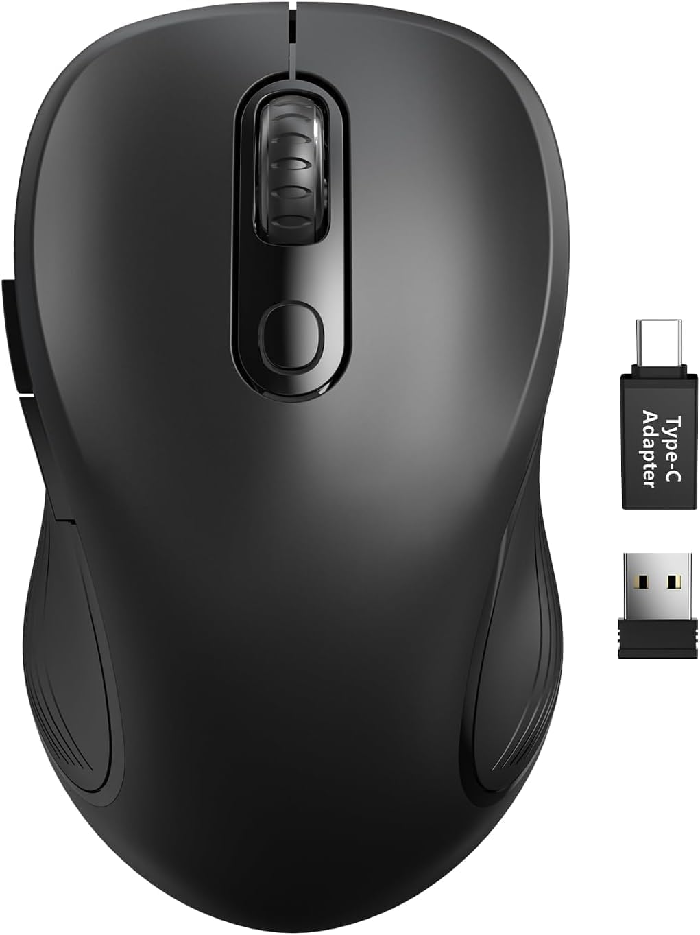 Trueque Wireless Mouse for Laptop, Ergonomic 6-Button Mouse, Pure White