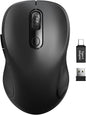 Trueque Wireless Mouse for Laptop, Ergonomic 6-Button Mouse, Pure White