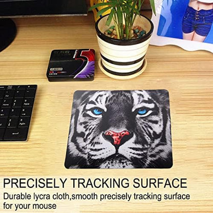 Mouse Pad, Gaming Mouse Pad, Non-Slip Rubber Base Mouse Mat with Designs for Laptop, Computer & Office, 9.5 x 7.9 x 0.12 inches (Tiger face)