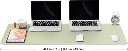 Large Cork Desk Mat - 47.2"x 17" Desk Pad for Office and Home - Ideal for Large Mouse Pad and Desk Mats on Top of Desks(Light Green)