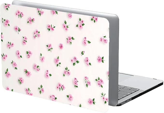 Compatible with MacBook Air 13.3 13.6 Inch Case 2022 2021 2020 2019 Plastic Hard Shell Case Cover,13.3 Air (A1932/A2179/A2337), Pink Rose
