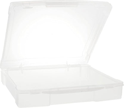 12” x 12” Plastic Scrapbook Storage Case by Simply Tidy - Portable Case for Documents, Papers, Sewing, Crafts - Clear, Bulk 12 Pack