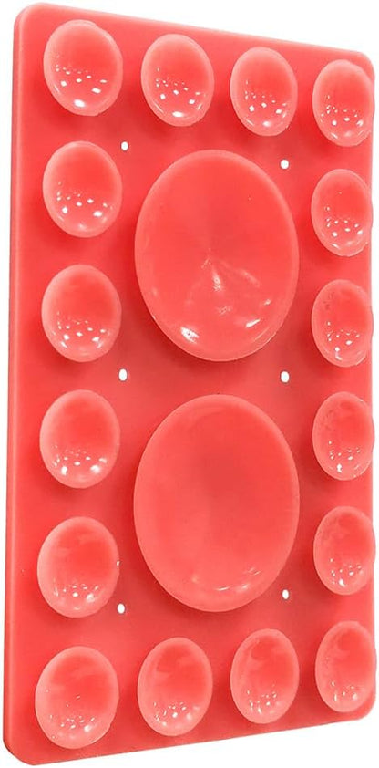 Silicone Suction Phone Holder Mount, Adhesive Accessory for iPhone and Android, Hands-Free Mirror Shower Mount for TikTok Videos and Selfies (Red, Single Sided)