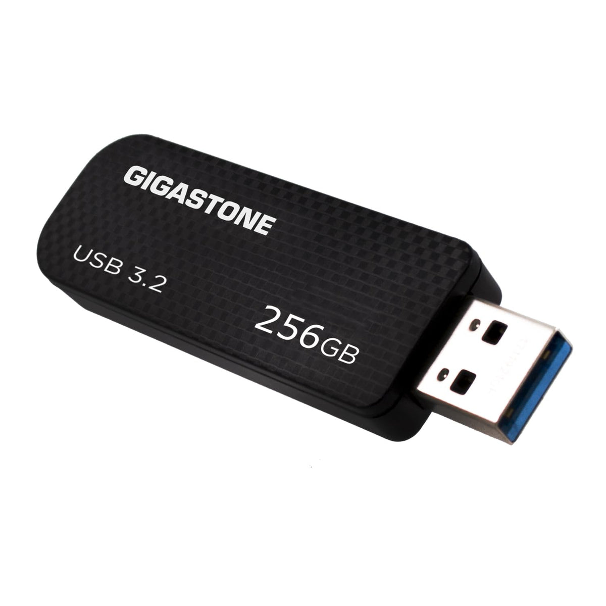 GIGASTONE 256GB USB 3.2 Flash Drive, 100MB/s High-Speed Data Transfer, Carbon Fiber Design, Retractable