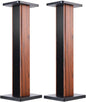 Wood Grain Speaker Stands 36 Inch Universal Floor Speaker Stand Pair Heavy Duty Hollowed Stands for Home Theater Speakers with Sand Filling Tuning Function - Pair