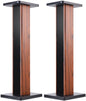 bimiti 24 Inch Speaker Stands Wood Grain Universal Floor Speaker Stands Pair Heavy Duty Surround Sound Speaker Monitor Stand for Home Theater with Sand Filling Tuning Function - Black