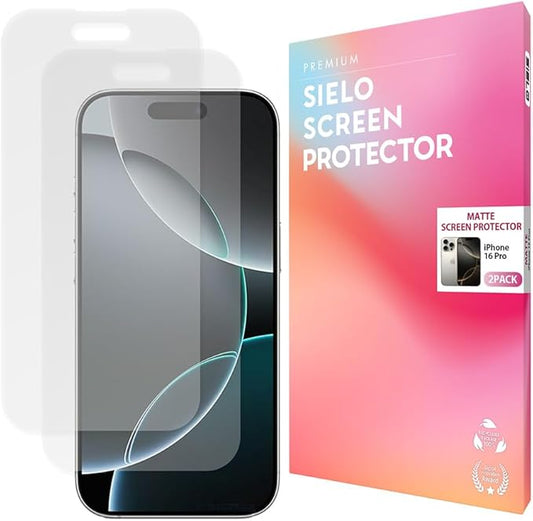 SIELO 2 Pack Matte Screen Protector, 9H Hardness Shatterproof & paper-feel PET Film, Anti-Glare & Anti-Fingerprint Case Friendly Screen Protector Film.