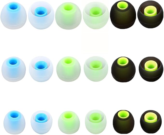 Earbud Tips Ear Bud Tips Soft Anti Slip Washable and Reusable Silicone Replacement Earbud Tips Fit Most in-Ear Earbuds(Inner Hole 3.8mm -5.1mm) 18pcs S M L