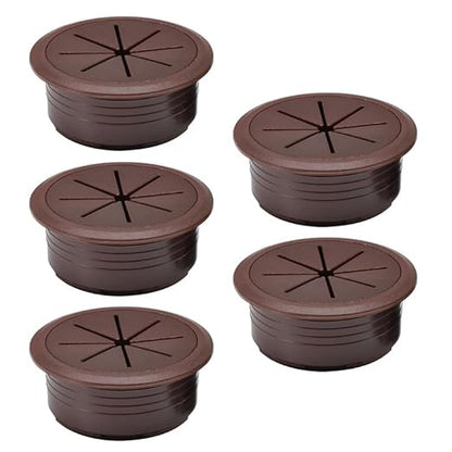 5 Pcs Desk Grommet 2" / 50 mm, Desk Hole Cover for Cables Coffee, Cable Grommet ABS Plastic, Desk Hole Grommet for Home & Office Pc, Detachable Cable Cord Organizer
