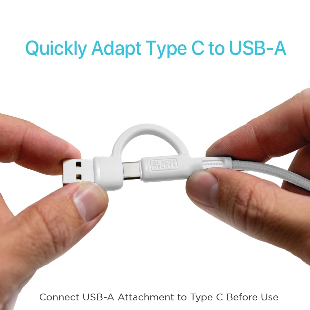 BLACK+DECKER USB C Multi Charging Cable, Fast Multi Charger Cable w/Adapter