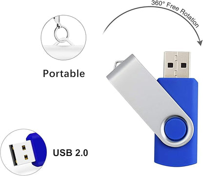 USB for Windows 10 Install Recover Repair Restore Boot USB Flash Drive, 32&64 Bit Systems Home&Professional, Antivirus Protection&Drivers Software, Fix PC, Laptop and Desktop, 16 GB USB - Blue