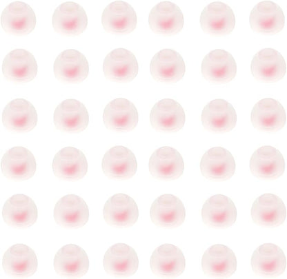 36 Pieces Medium Earbud Tips Soft and Comfortable Ear Bud Replacement Pieces Silicone Fit Most in-Ear Headphones，Inner Hole 3.8mm -5.5mm，Medium White and Red Replacement Eartips
