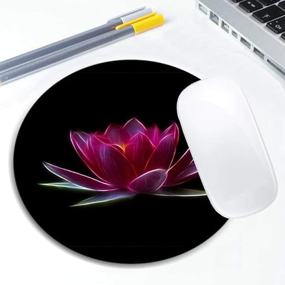 Lotus Flower Water Plant Mouse Pad Round Non-Slip Rubber Mousepad Laptop Office Computer Decor Cute Desk Accessories Customized Design Mouse Pad