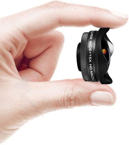 Andoer 4K Smartphone Camera Lens 0.45X Wide Angle 15X Macro Phone Lens with Universal Clip