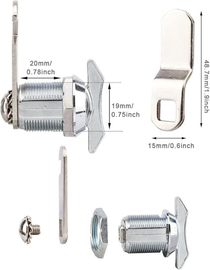 Thumb Operated Offset Cam Lock,Replacement Keyless Compartment Latch, Non-Locking Compartment Lock for RV, Camper, Vehicles, Storage Door Cabinet Mailbox Drawer(Color:L: 19 x 20mm)