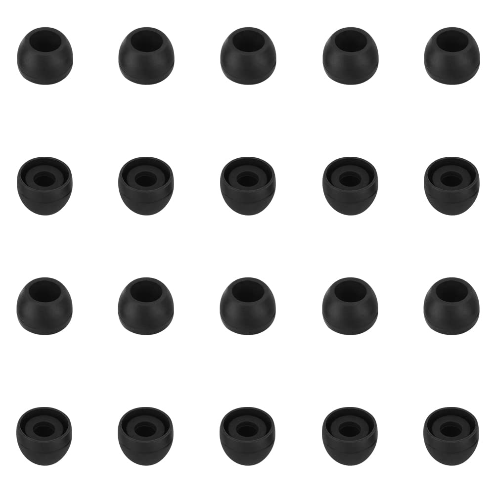 WKYMY Silicone Small Replacement Earbud Tips Eartips for In-Ear Headphones Rubber Tips Earbuds Cap 10 Pairs (Black)