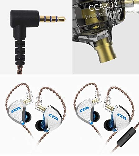 CCA C12 in Ear Monitor Headphones 5BA 1DD Hybrid HiFi Gaming IEM Earphones Noise Isolating Stereo Wired Earbuds for Musicians Audiophile Singers DJ