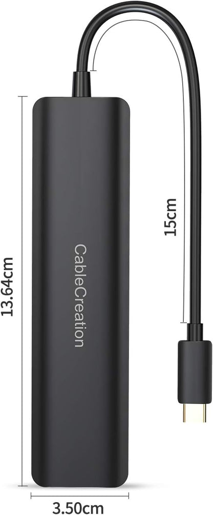 USB C Hub with Ethernet, CableCreation 7 in 1 4k@60Hz HDMI USB C Multiport Adapter with 100W PD, 2 USB 3.0 Ports, SD/TF Cards Reader Compatible for MacBook Pro/Air M1 M2, iPad Pro/Air, Dell XPS, HP