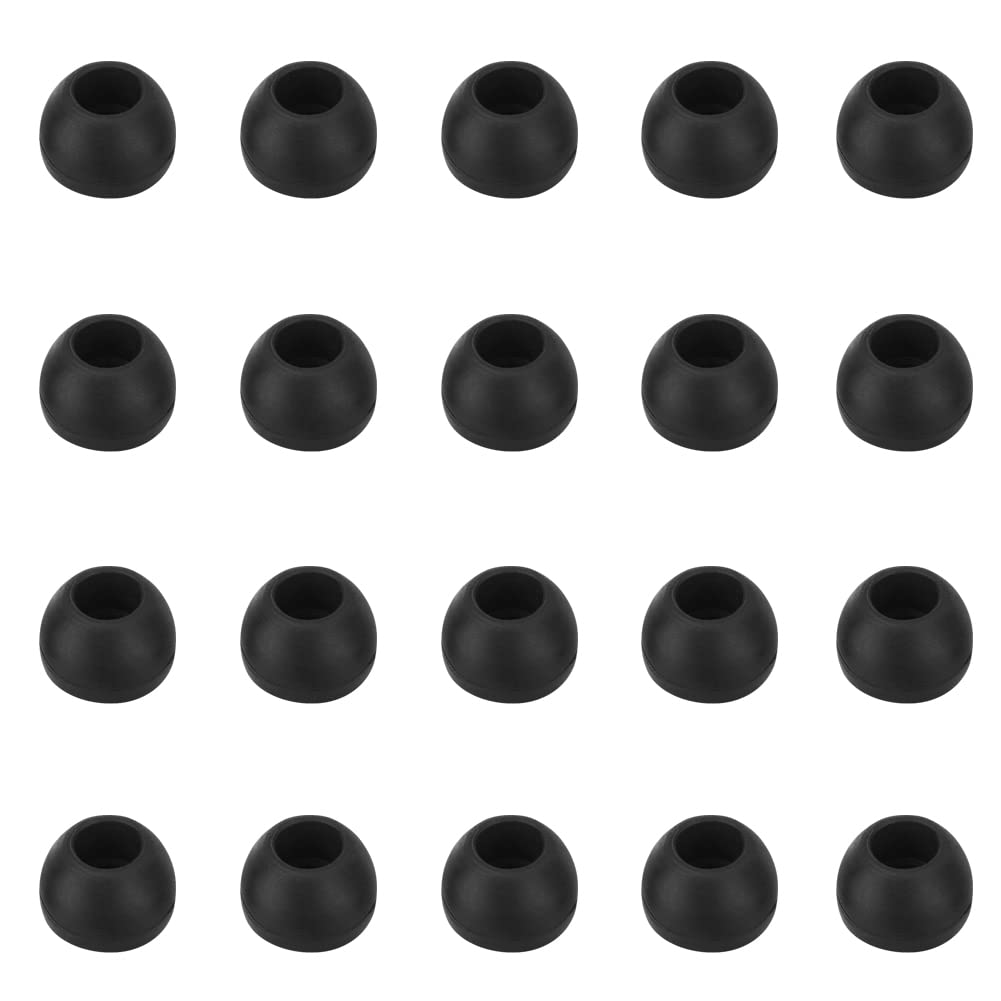 WKYMY Silicone Medium Replacement Ear Tips - Eartips for In-Ear Headphones - Rubber Tips Earbud Covers - 10 Pairs (Black)