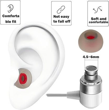 Earbud Tips Replacement - 9 Pairs, Compatible With Powerbeats 2/3, LG & Samsung Earbuds, Red Ear M