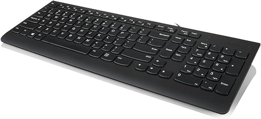 Lenovo 300 USB Keyboard, Wired, Adjustable Tilt, Ergonomic, Windows 7/8/10, GX30M39655, Black