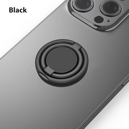 Phone Grip, Phone Ring Holder Finger Kickstand, Foldable & Adjustable Metal Cell Phone Rings Gripper Stand Work with Magnetic Car Mount for iPhone Samsung &Other Phones - Black