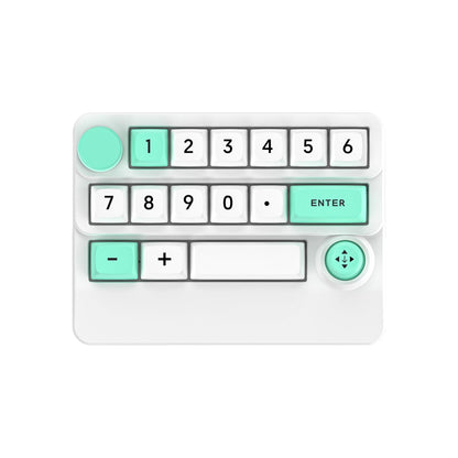 Adventurers W909 Wireless RGB Mechanical Numeric Keypad, Hot-Swappable, Macro-Programmable Numpad, Joystick & Knob Control for PC/Tablet/Laptop/Phone, Tri-Mode Connectivity (White)