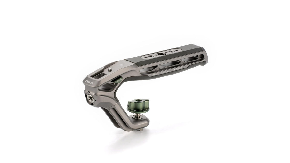 Tilta Xeno Side Handle for Filmmakers & Cameras - Black | Secure Connection & Helps Prevent Rotation | Adjustable Height | Textured Silicone Grip | Convenient Assembly (Dual 1/4″-20)