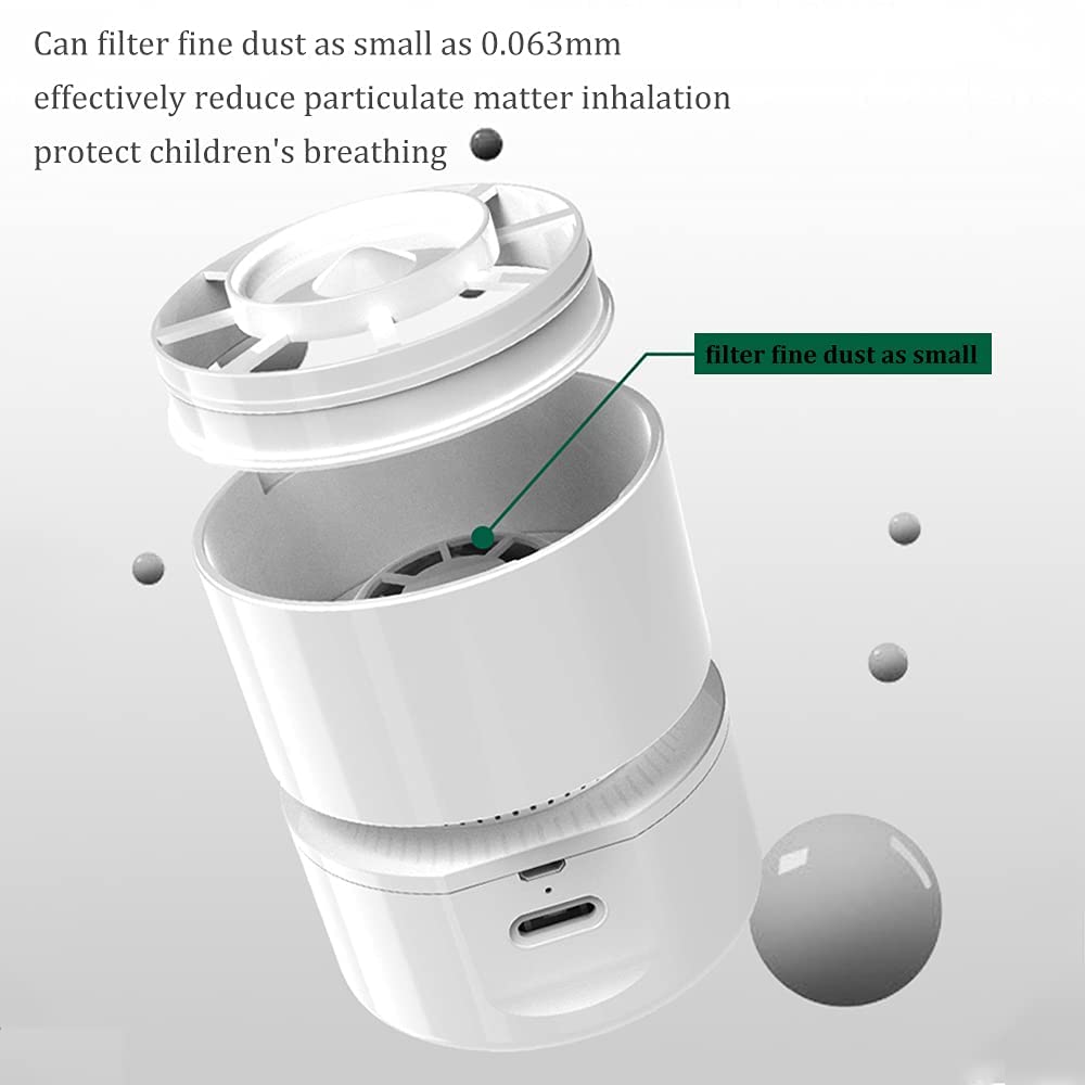 ODISTAR Desktop Vacuum Cleaner,Mini Table dust Sweeper Energy Saving with auto Power-Off Function,High Endurance up to 400 mins,Cordless&360º Rotatable Design for Keyboard/Home/Office (White)