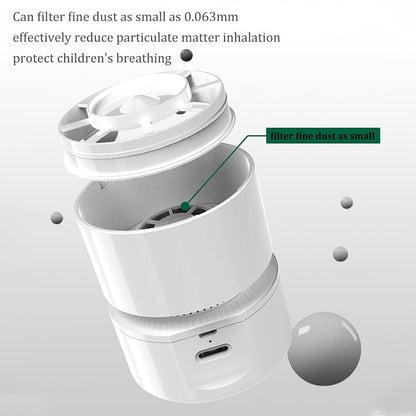 ODISTAR Desktop Vacuum Cleaner,Mini Table dust Sweeper Energy Saving with auto Power-Off Function,High Endurance up to 400 mins,Cordless&360º Rotatable Design for Keyboard/Home/Office (White)