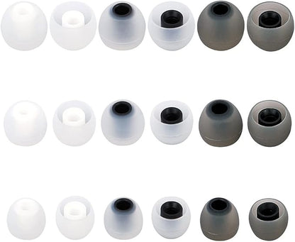 Earbud Tips Ear Bud Tips Soft Anti Slip Washable and Reusable Silicone Replacement Earbud Tips Fit Most in-Ear Earbuds(Inner Hole 3.8mm -5.1mm) 18pcs S M L