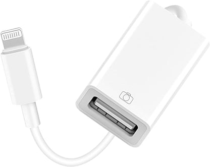 Lightning to USB Camera Adapter Apple MFi Certified Lightning Female USB 3.0 OTG Cable Adapter Compatible with iPhone/iPad, Supports Connect Camera, Card Reader, USB Flash Drive, MIDI Keyboard, Mouse