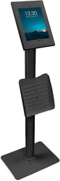 Mount-It! Anti-Theft Floor Stand Compatible with iPad, Contact-Less Kiosk with Universal Enclosure for iPads, Adjustable Locking Secure Tablet Mount for iPad Gen 7 to 10, Pro, Air, Black