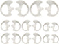 Universal Replacement Insert Silicone Soft Earmold for Baofeng Motorola Kenwood Retevis Midland Two Way Radios Headset (White, 8 Pair, Large_2 Pair; Medium_4 Pair; Small_ 2 Pair)
