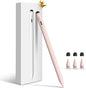 Stylus Pen for iPad, Dual-Tip 13 mins Fast Charge Pencil for Apple, Palm Rejection, Tilt Sensitivity, Compatible w/iPad 6/7/8/9/10, Pro 11/12.9in/M4, Air 3/4/5/M2, Mini 5/6 - Pink