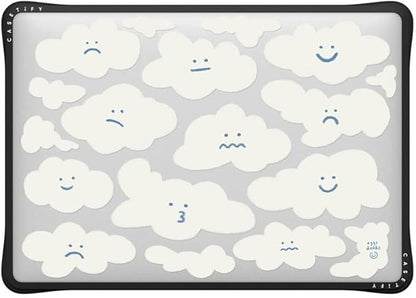 CASETiFY Impact MacBook Air 13" (M1/Intel) Case [Cushioned Impact Corners/Scratch-Resistant/Anti-Slip Grip] - Cute Clouds - Clear Black