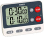Digital Dual Kitchen Timer, 2 Groups Cycle Countdown Timer, ON/Off Memory Function, Loud Volume Flashing Light Alarm with Magnetic Back, Stand, Battery Included